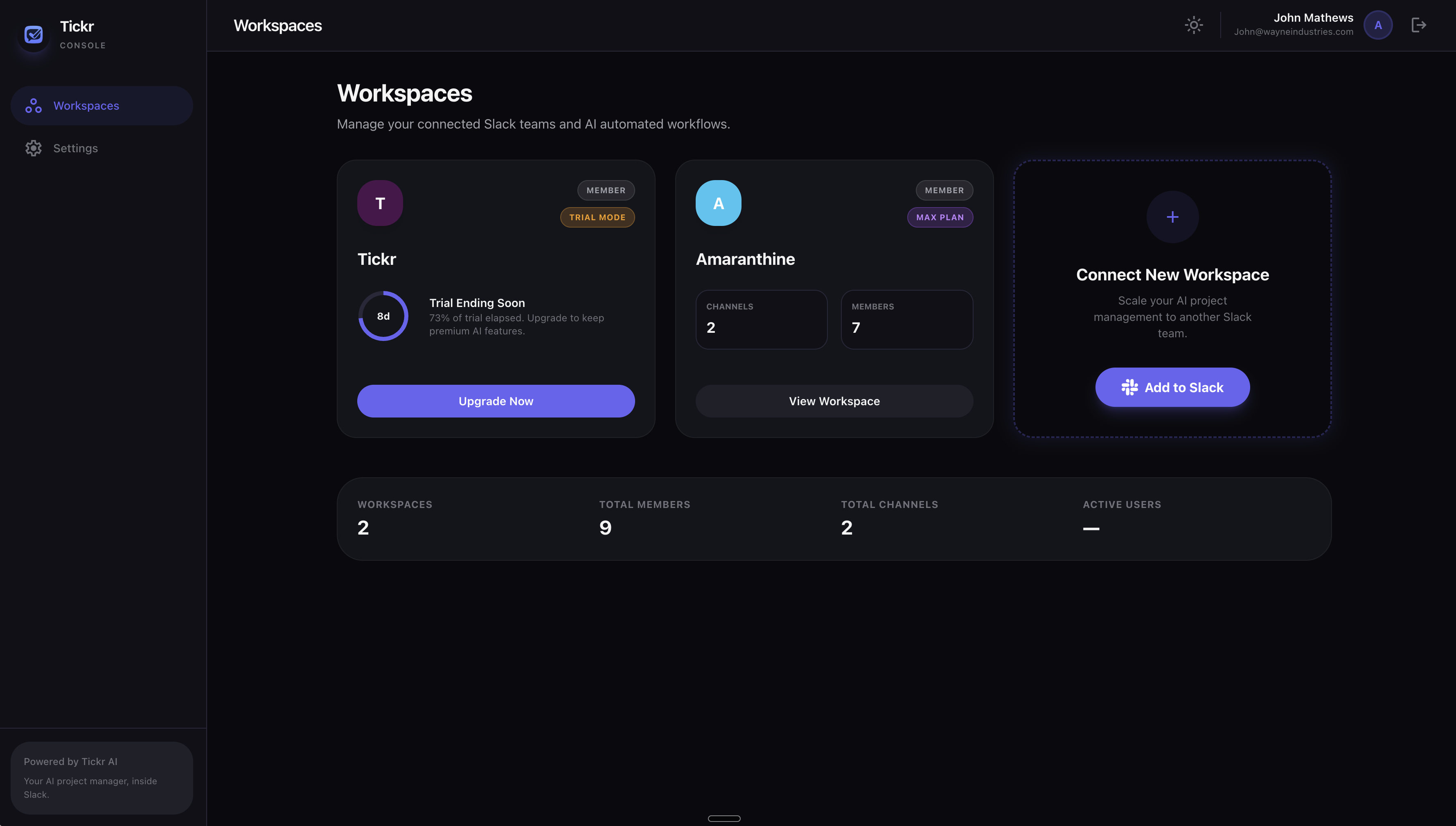 Screenshot 2 of Tickr — Your AI PM, Inside Slack