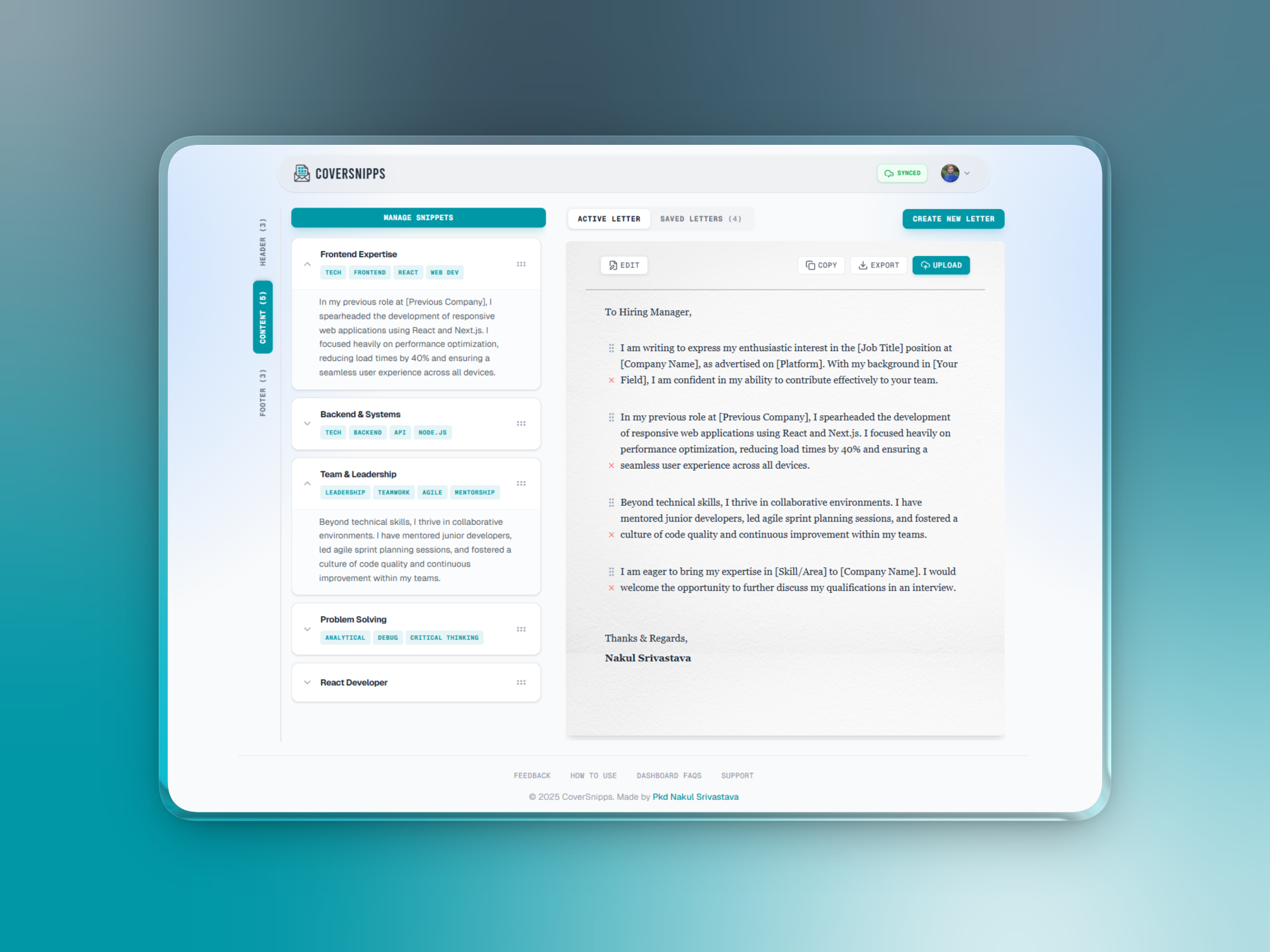 Screenshot 4 of CoverSnipps