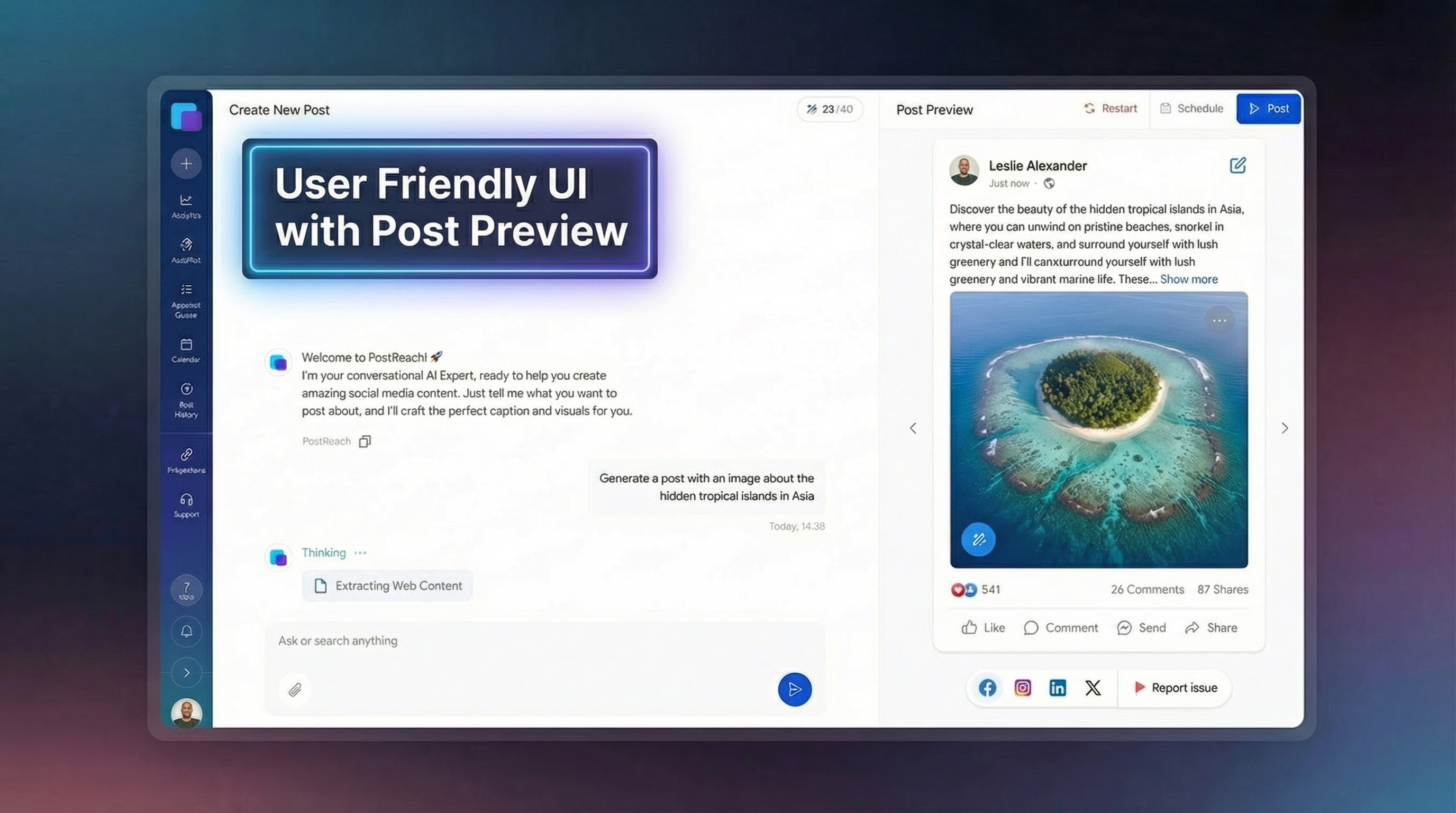 Screenshot 2 of PostReach AI