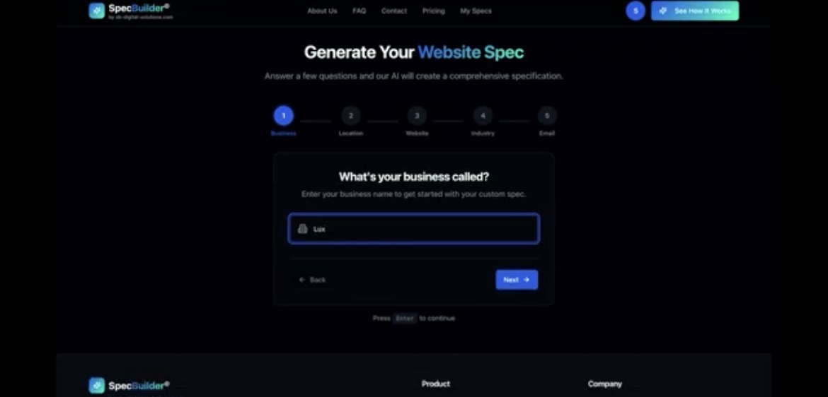 Screenshot 3 of SpecBuilder AI