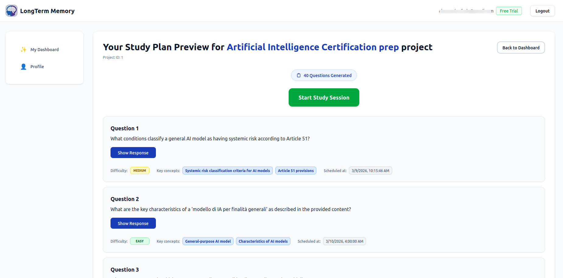 Screenshot 6 of LongTerMemory | AI study platform