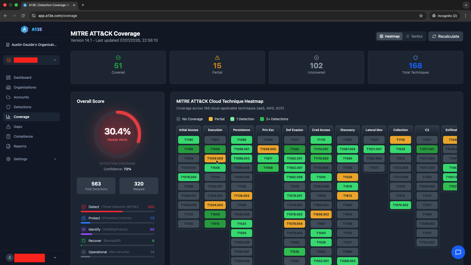 Screenshot 1 of A13E | Detection Coverage Validator