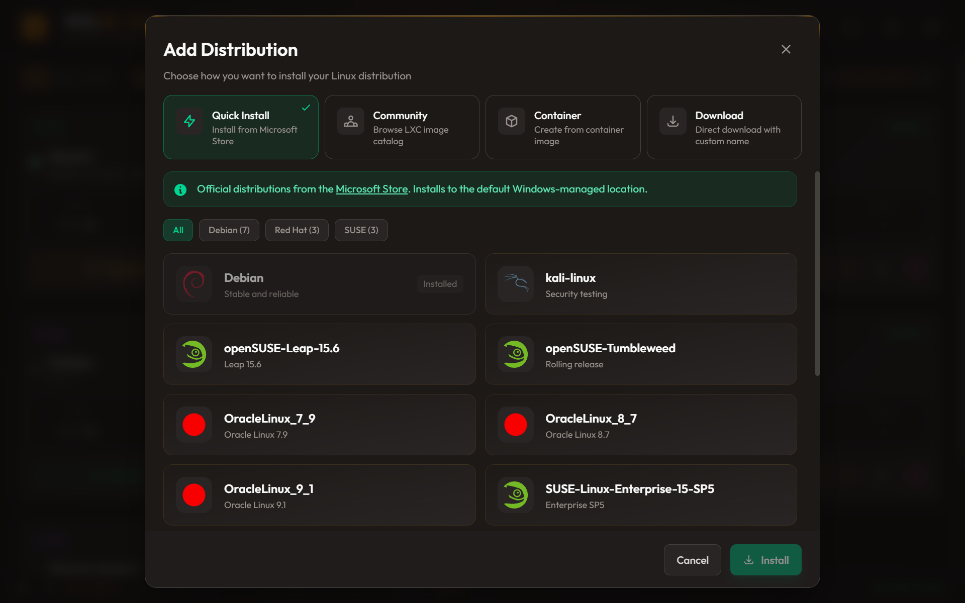 Screenshot 1 of WSL UI