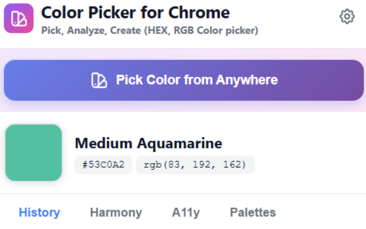 Screenshot 2 of Color Picker for Chrome