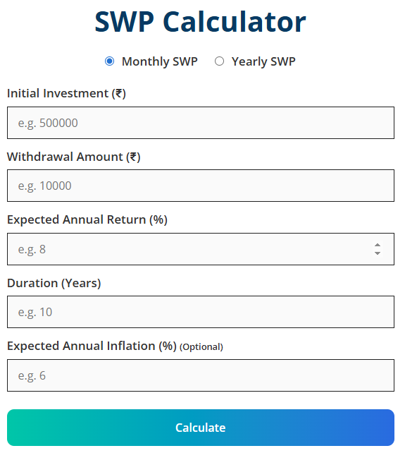 Screenshot 1 of MY SWP Calculator