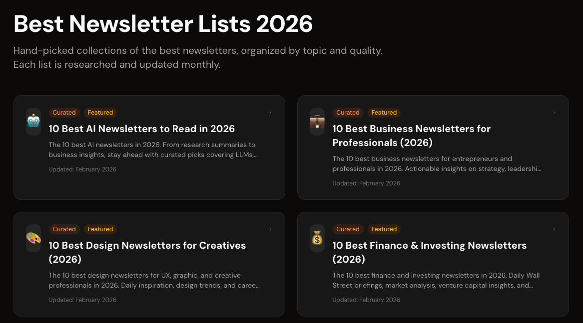 Screenshot 2 of Best Newsletters