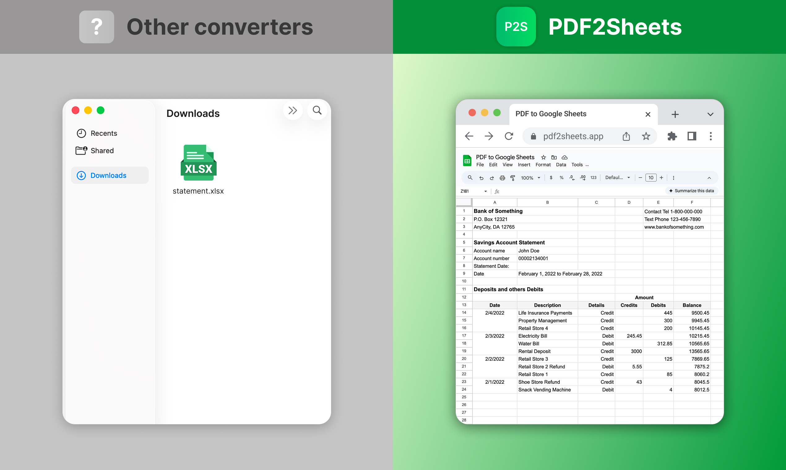 Screenshot 4 of PDF to Google Sheets