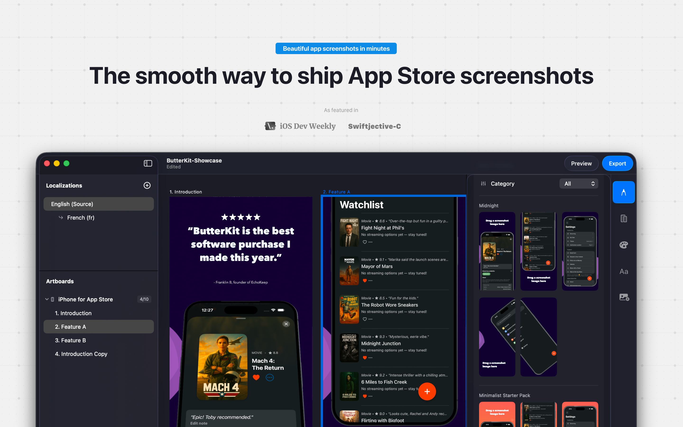 Screenshot 1 of Butterkit