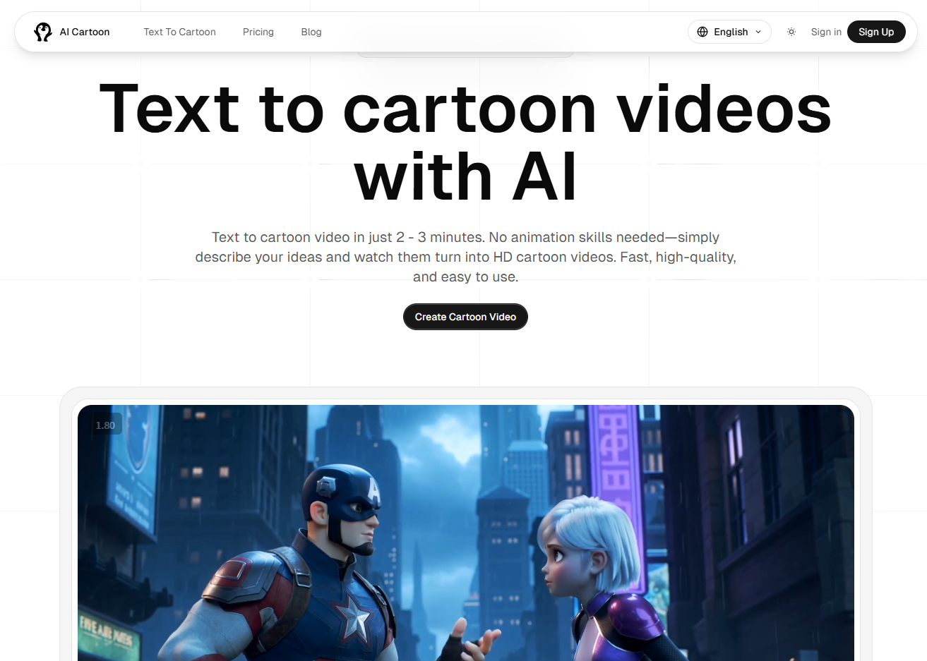 Screenshot 1 of AI Cartoon Video Generator