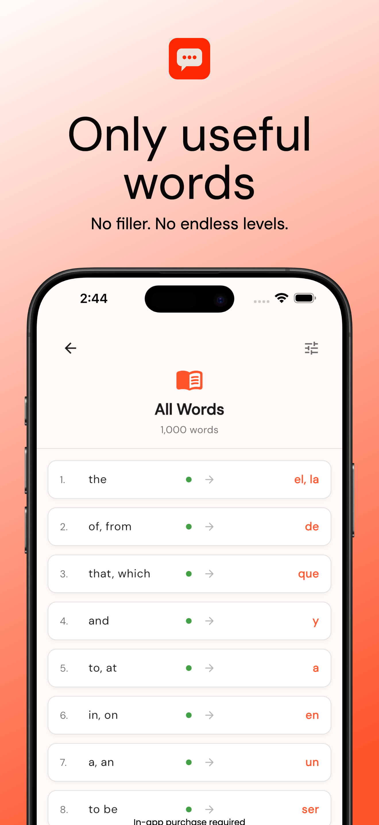 Screenshot 2 of 1000 Spanish Words