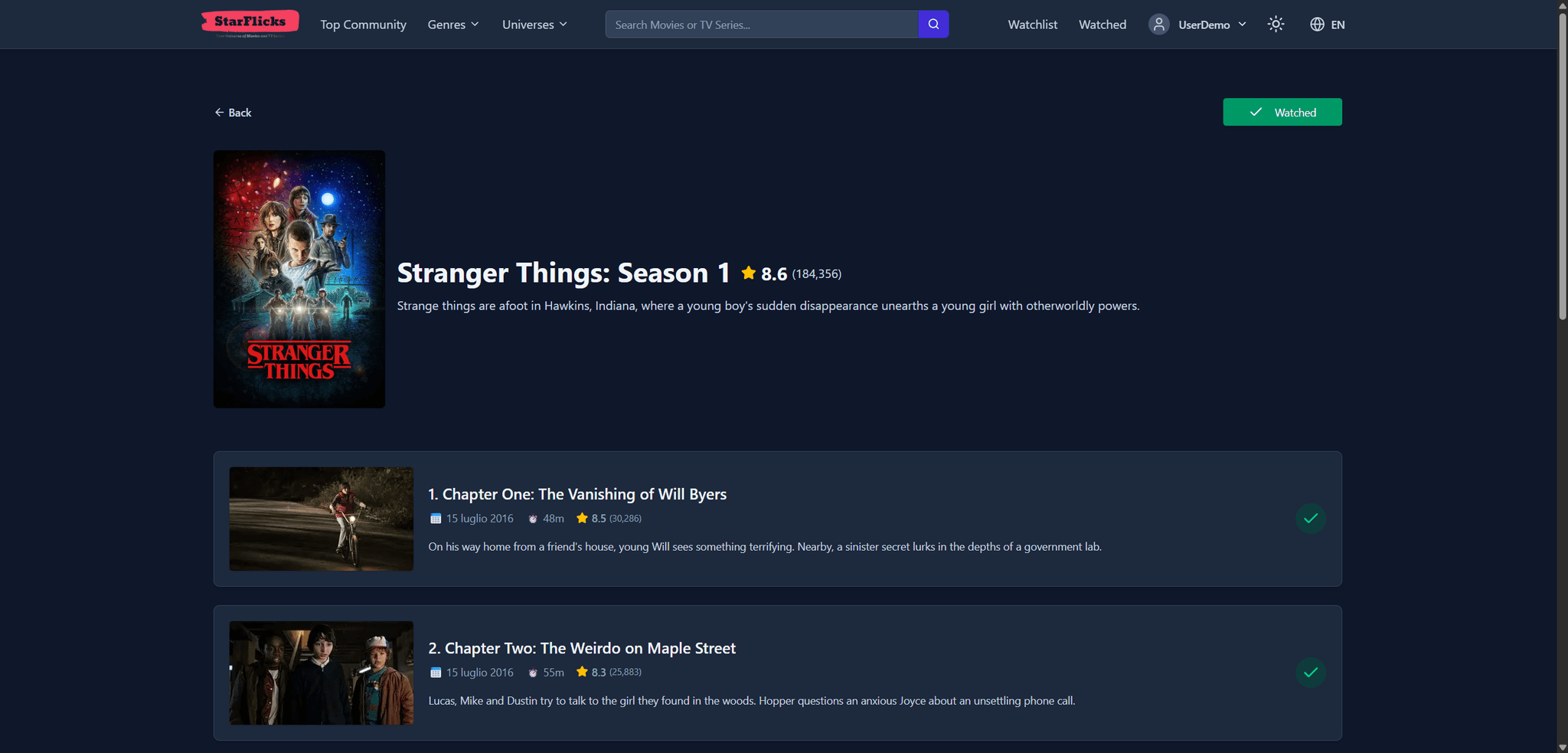 Screenshot 1 of StarFlicks