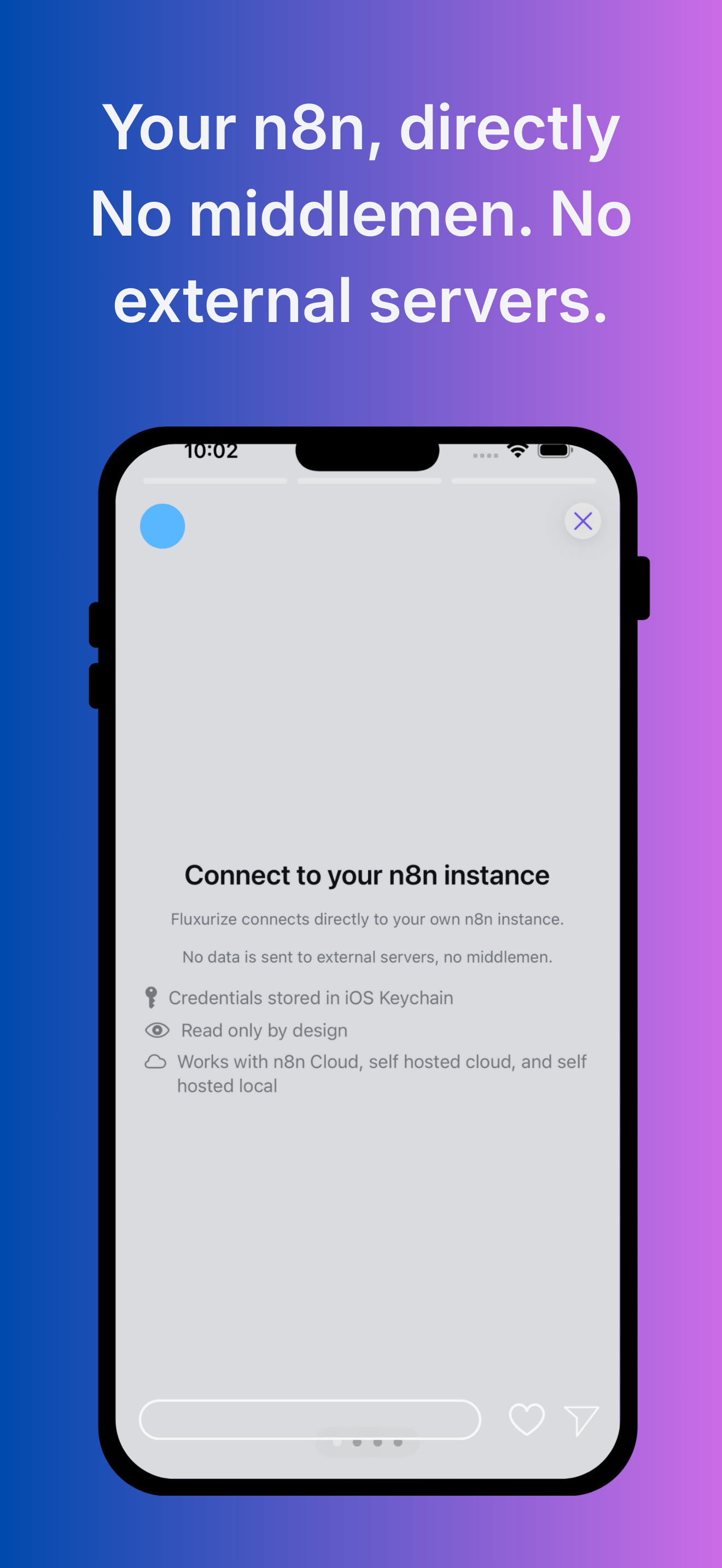 Screenshot 1 of Fluxurize n8n, monitor your n8n safely