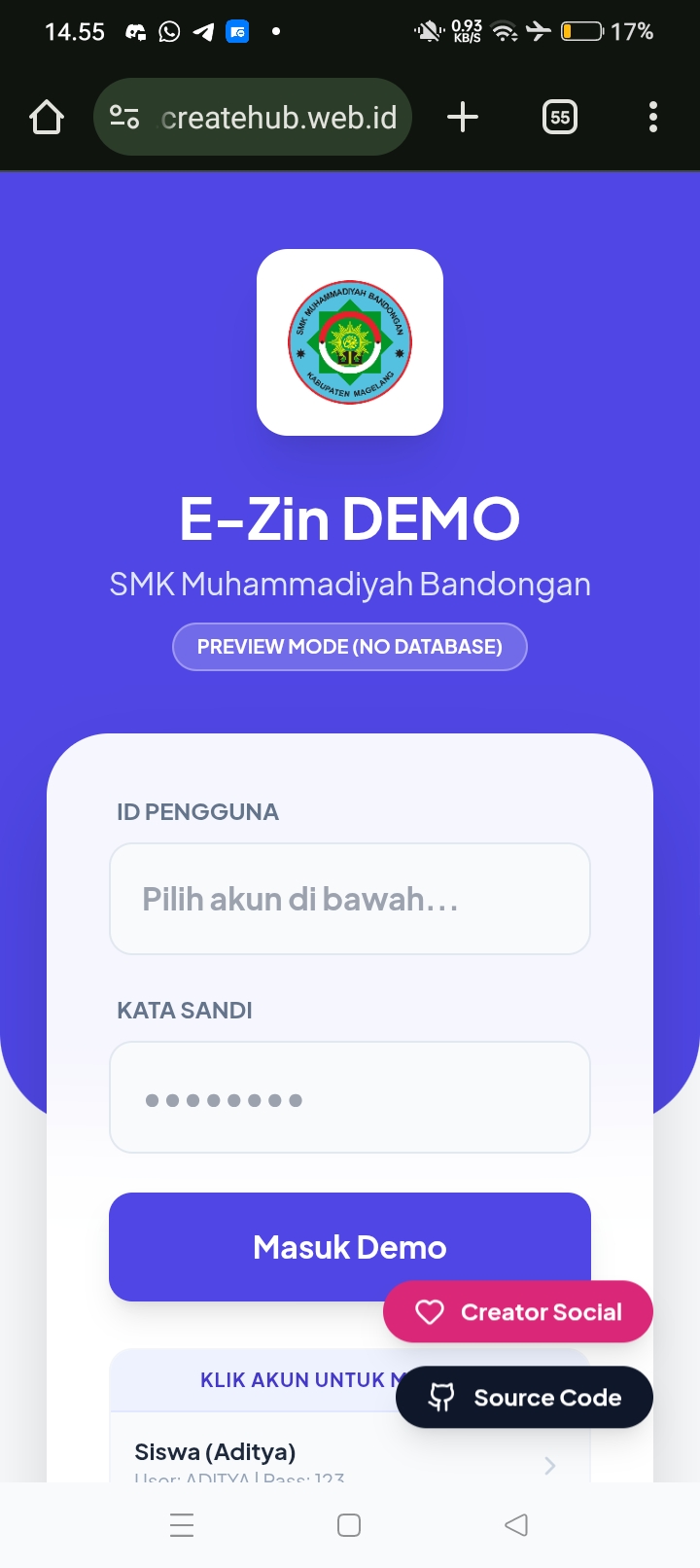 Screenshot 2 of E-Izin SMK Muhammadiyah Bandongan.