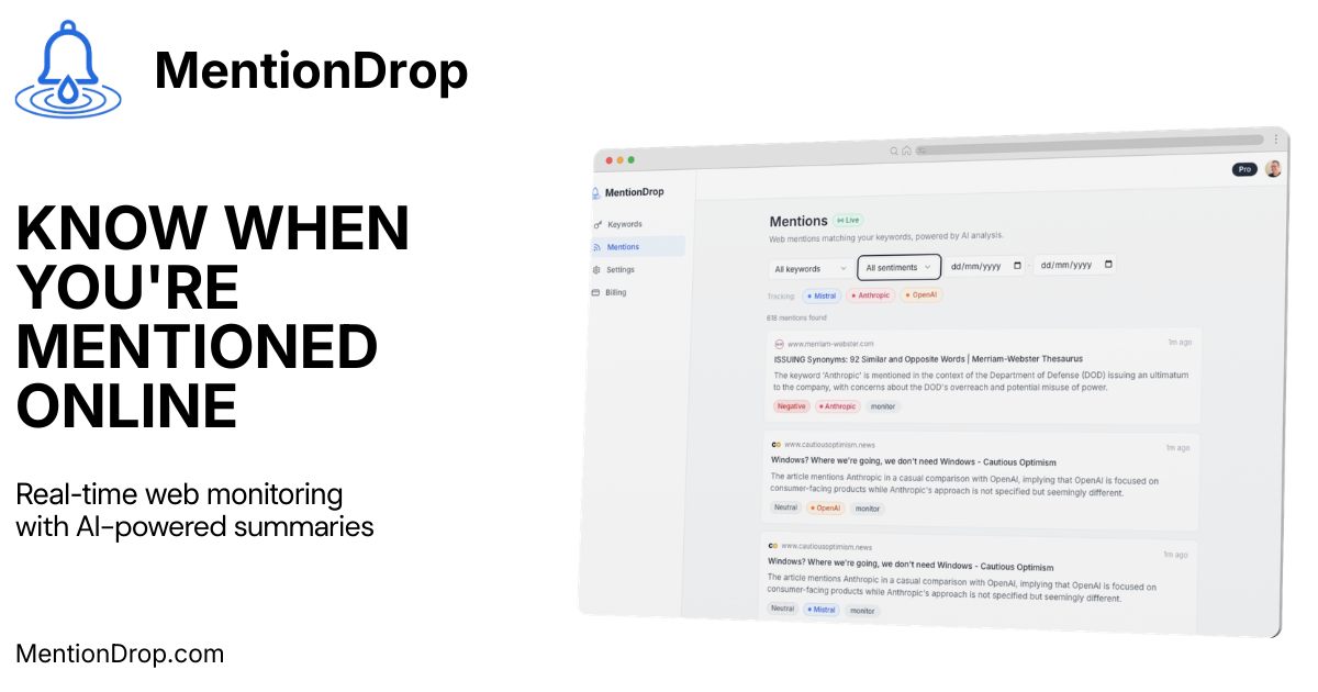 Screenshot 1 of MentionDrop