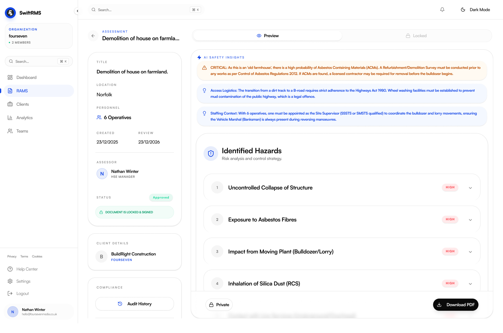Screenshot 1 of swiftRMS