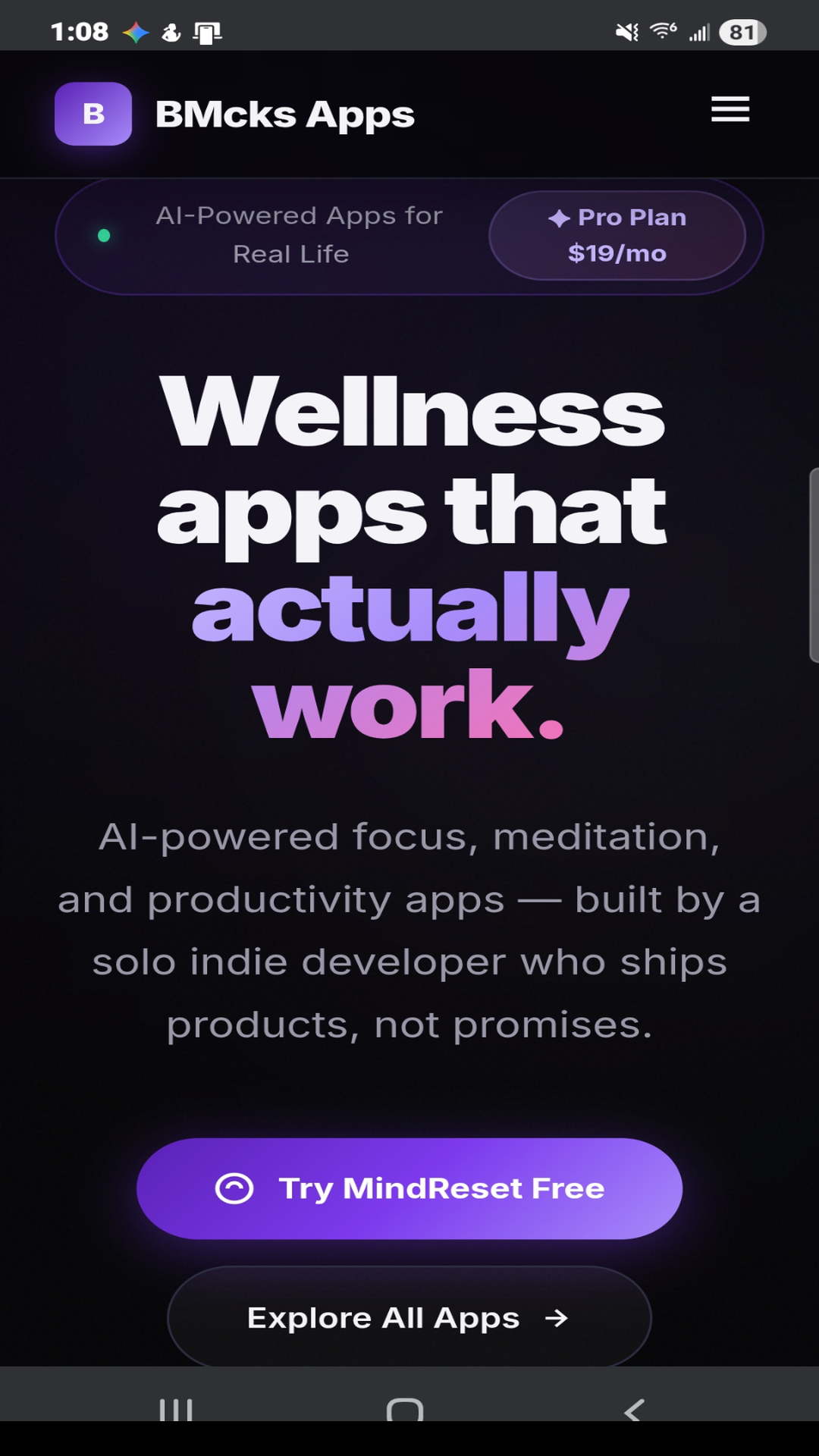 Screenshot 1 of BMcks Apps