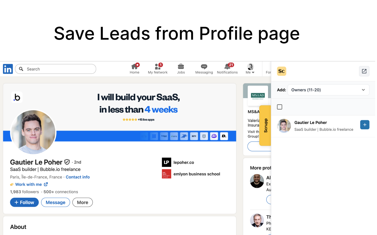 Screenshot 4 of Scrupp LinkedIn Sales Navigator Scraper