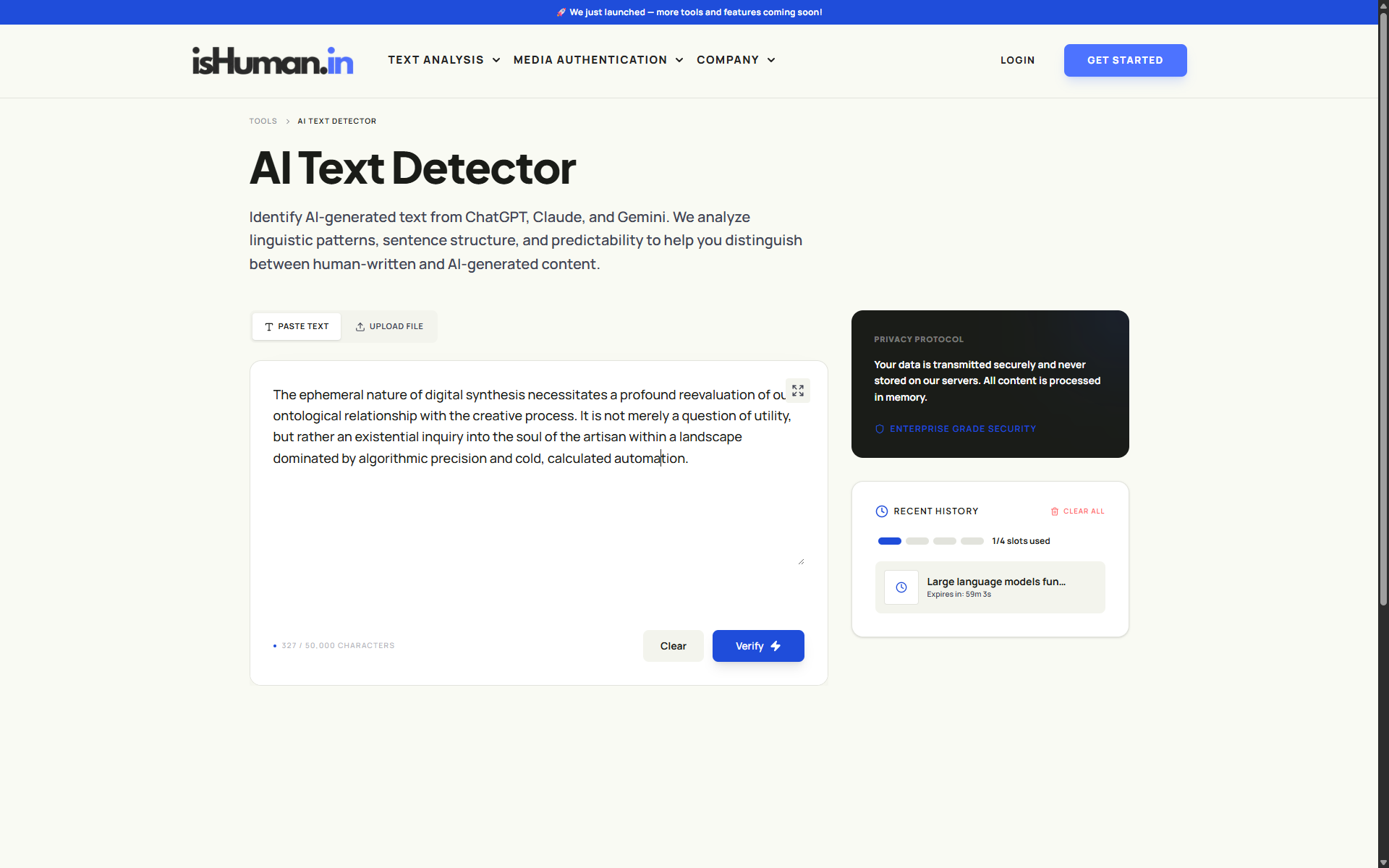 Screenshot 1 of isHuman.in