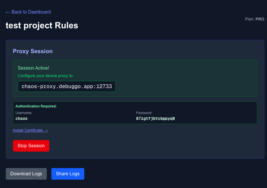 Screenshot 1 of Chaos Proxy