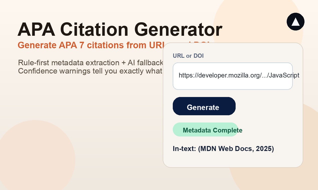 Screenshot 1 of APA Citation Generator Online