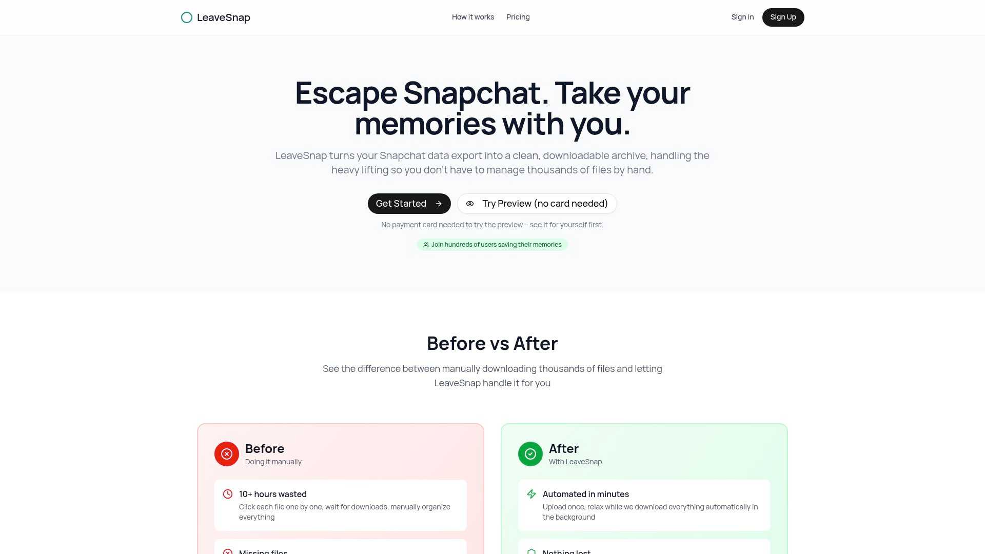Screenshot 1 of LeaveSnap