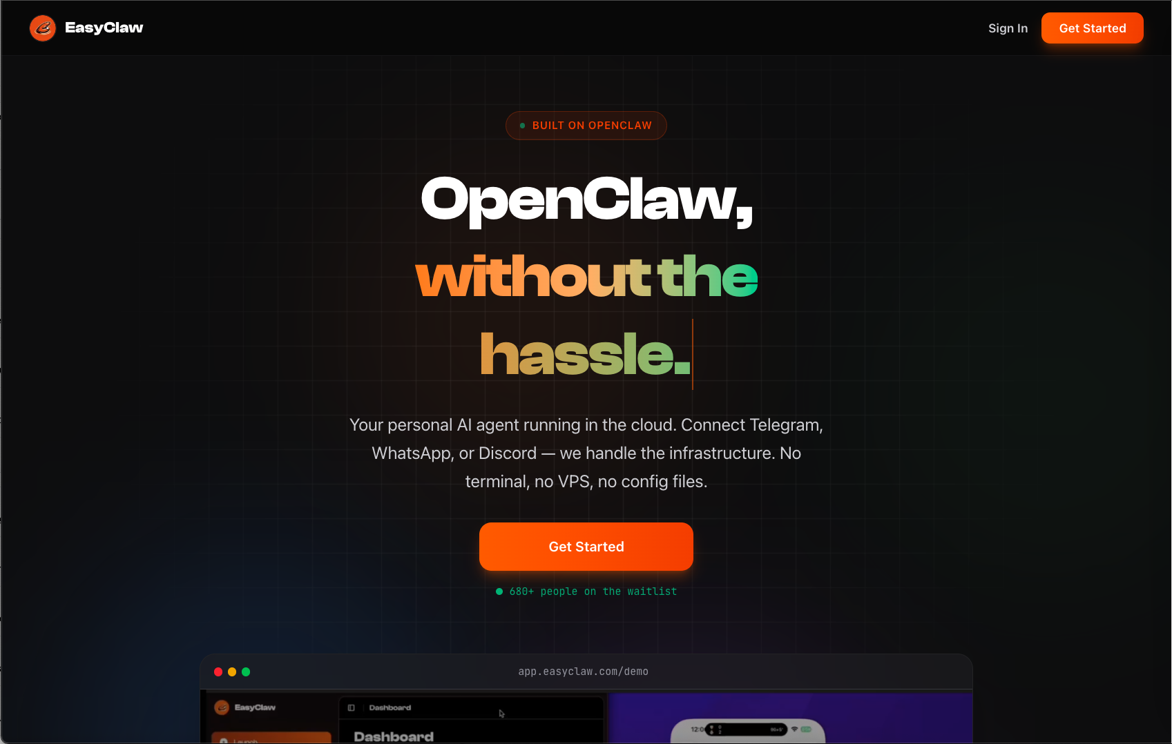Screenshot 1 of EasyClaw