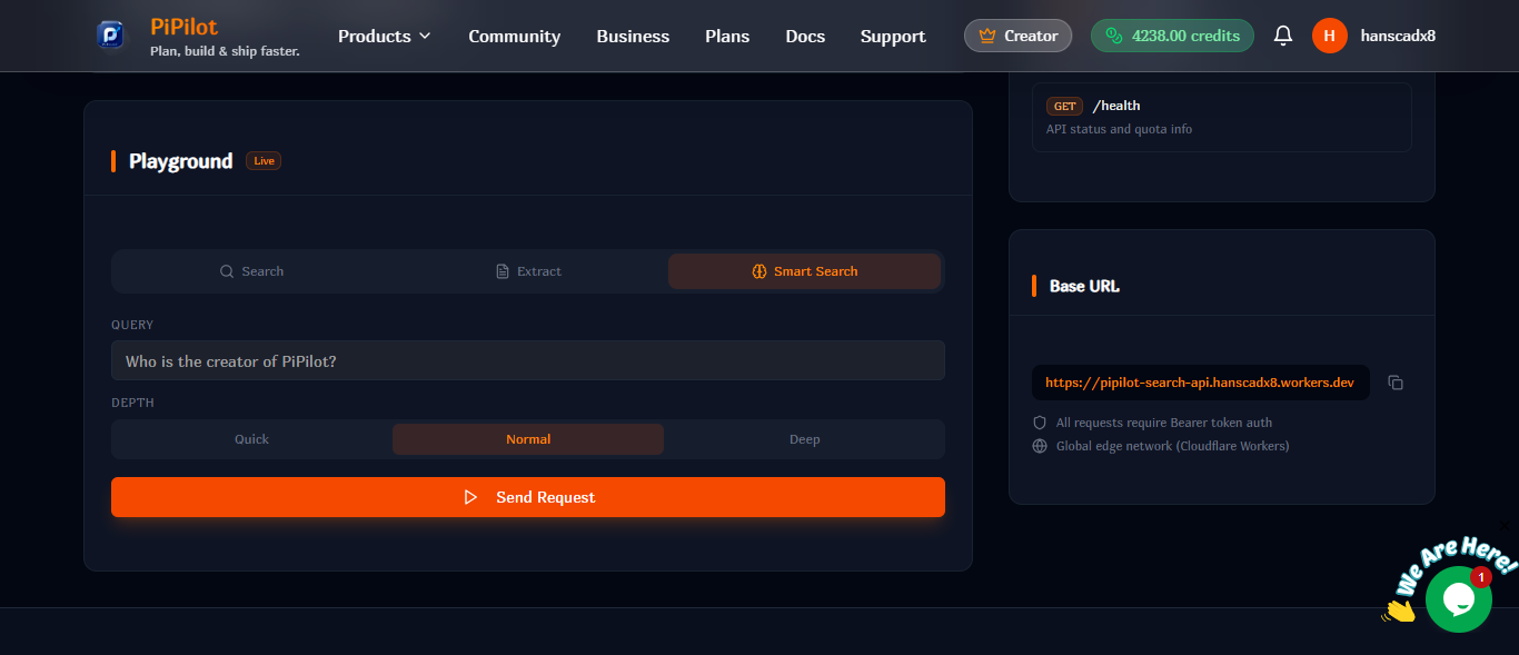 Screenshot 2 of PiPilot Search API