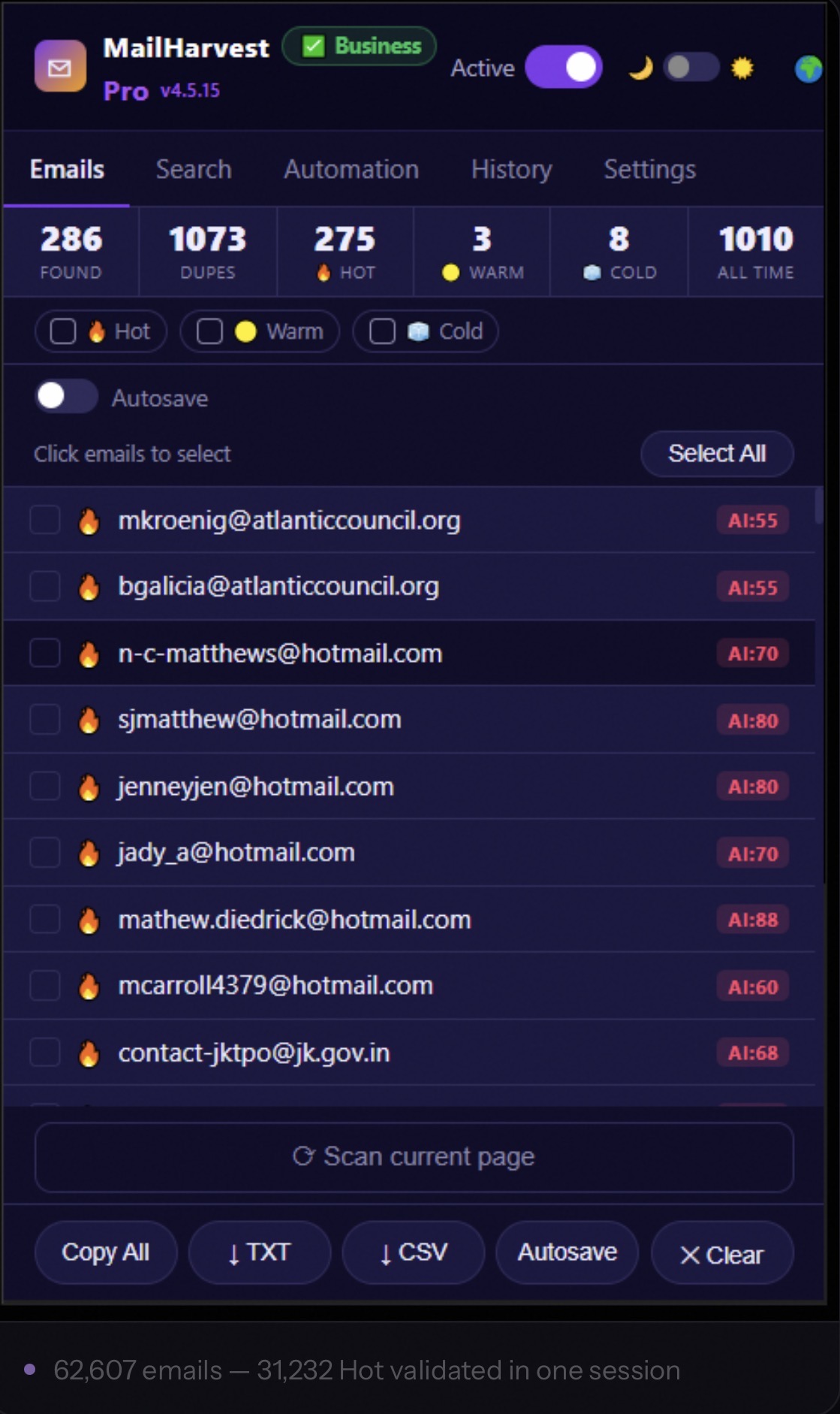 Screenshot 1 of MailHarvest Pro