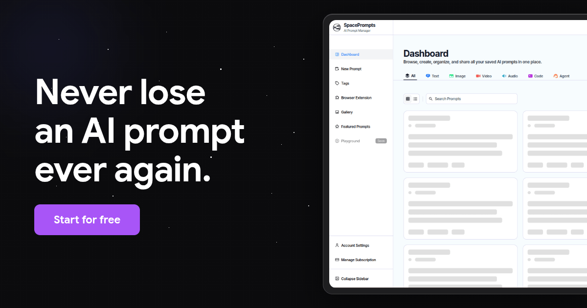 Screenshot 1 of SpacePrompts