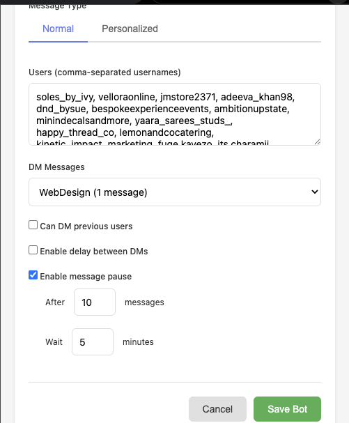 Screenshot 2 of IG DM Bot (Beta)