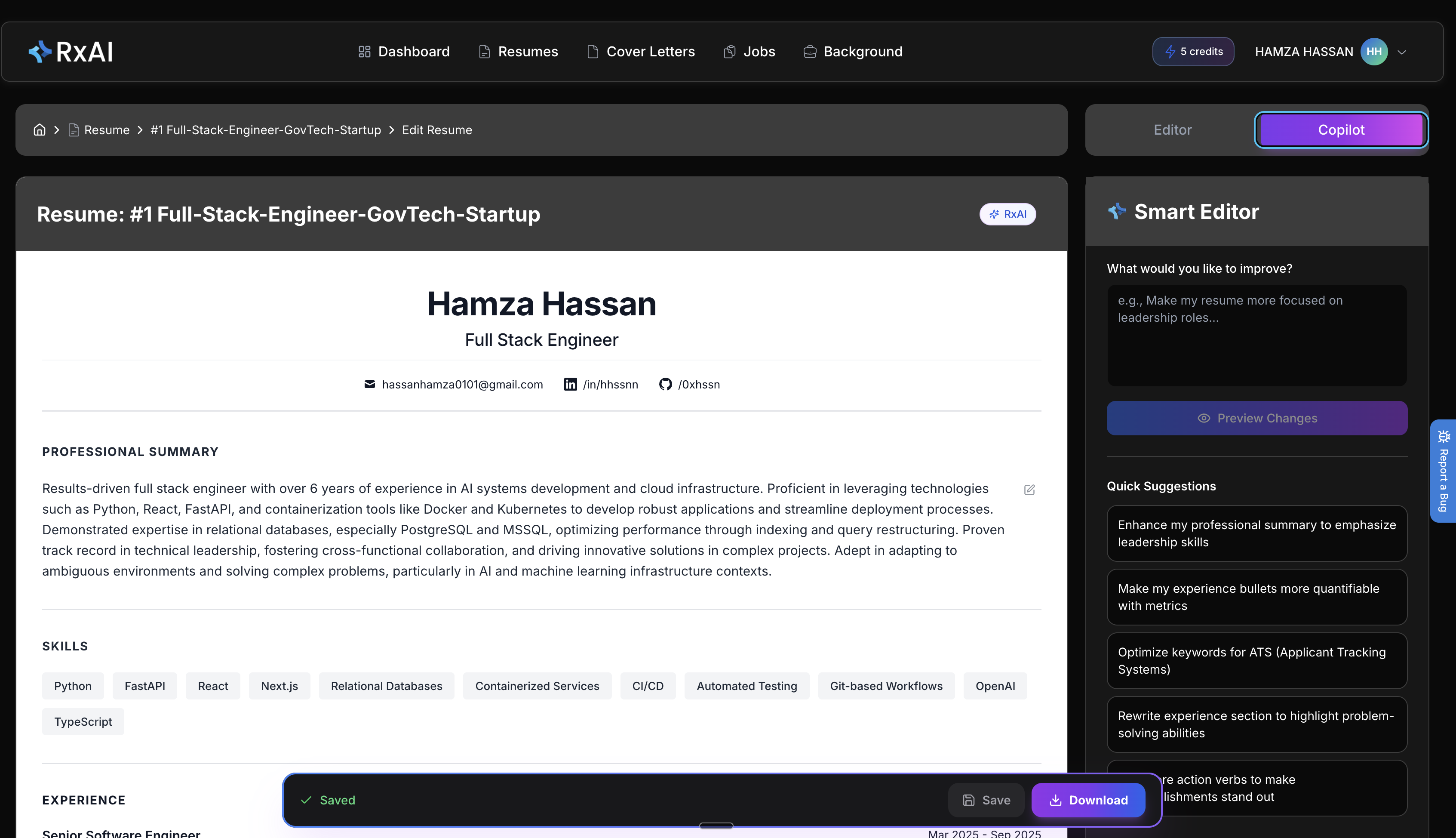 Screenshot 2 of ResumizeAI