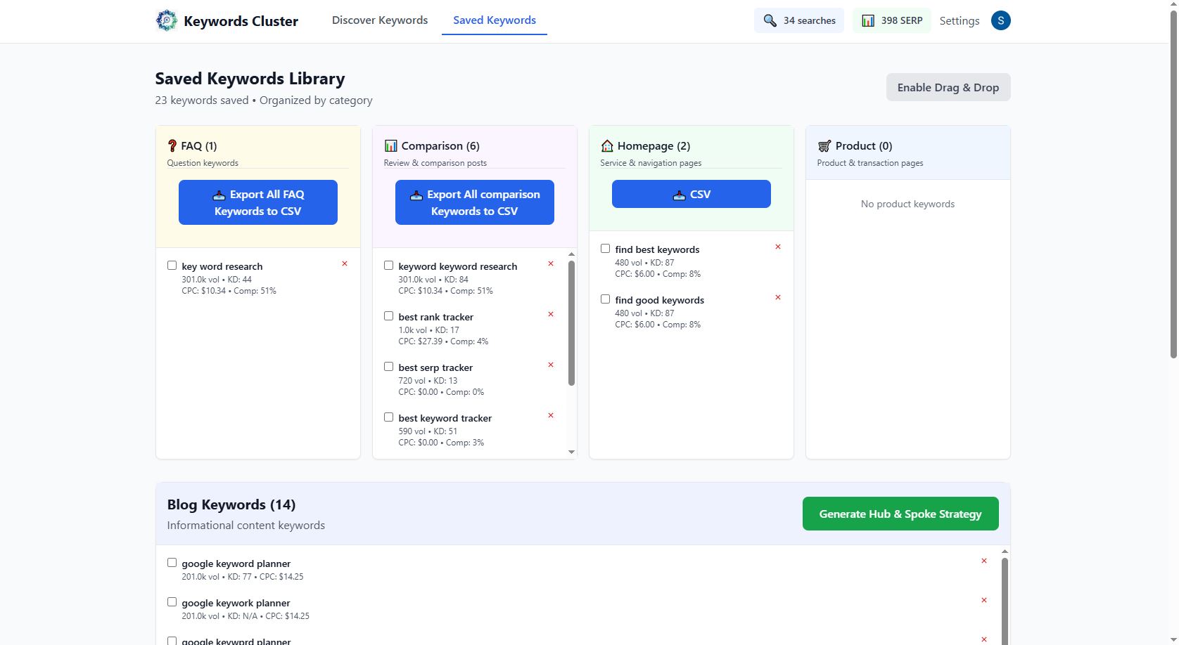 Screenshot 4 of Keywords Cluster