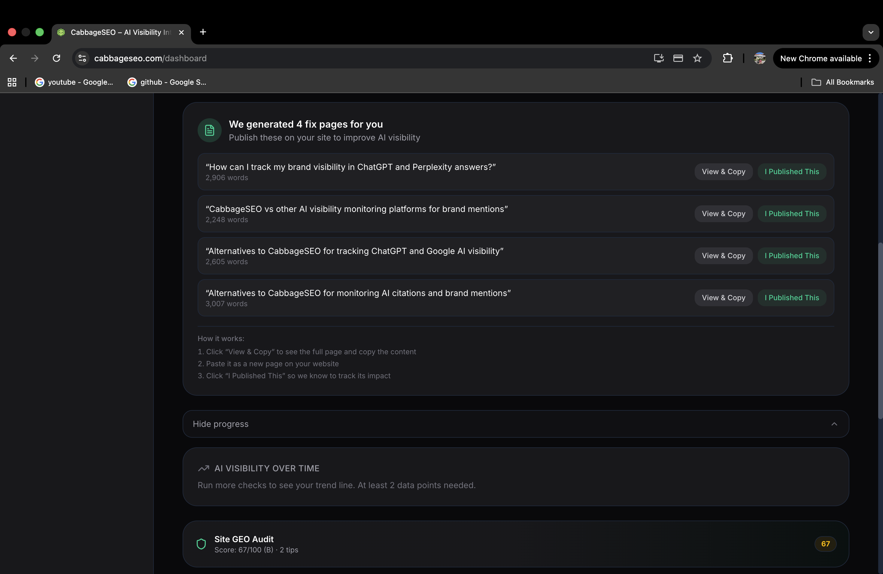 Screenshot 3 of cabbageSEO