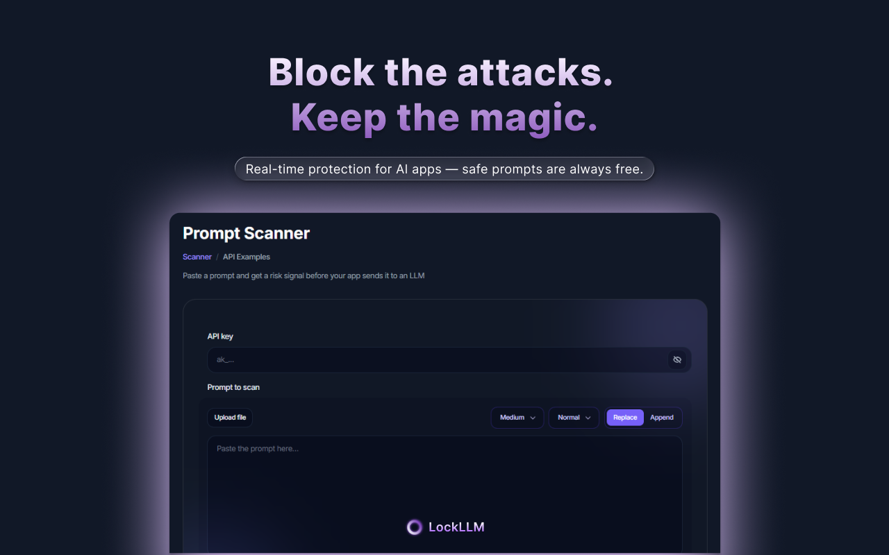 Screenshot 1 of LockLLM