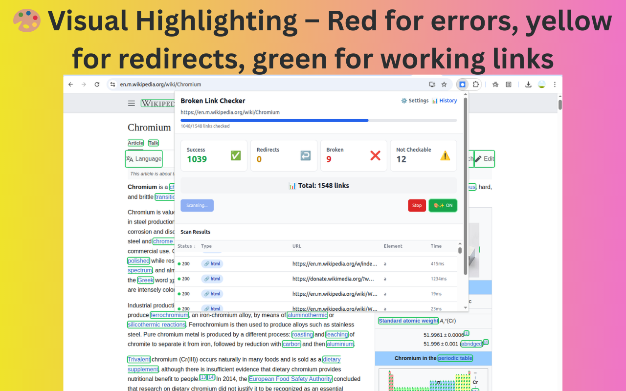 Screenshot 1 of Broken Link Checker