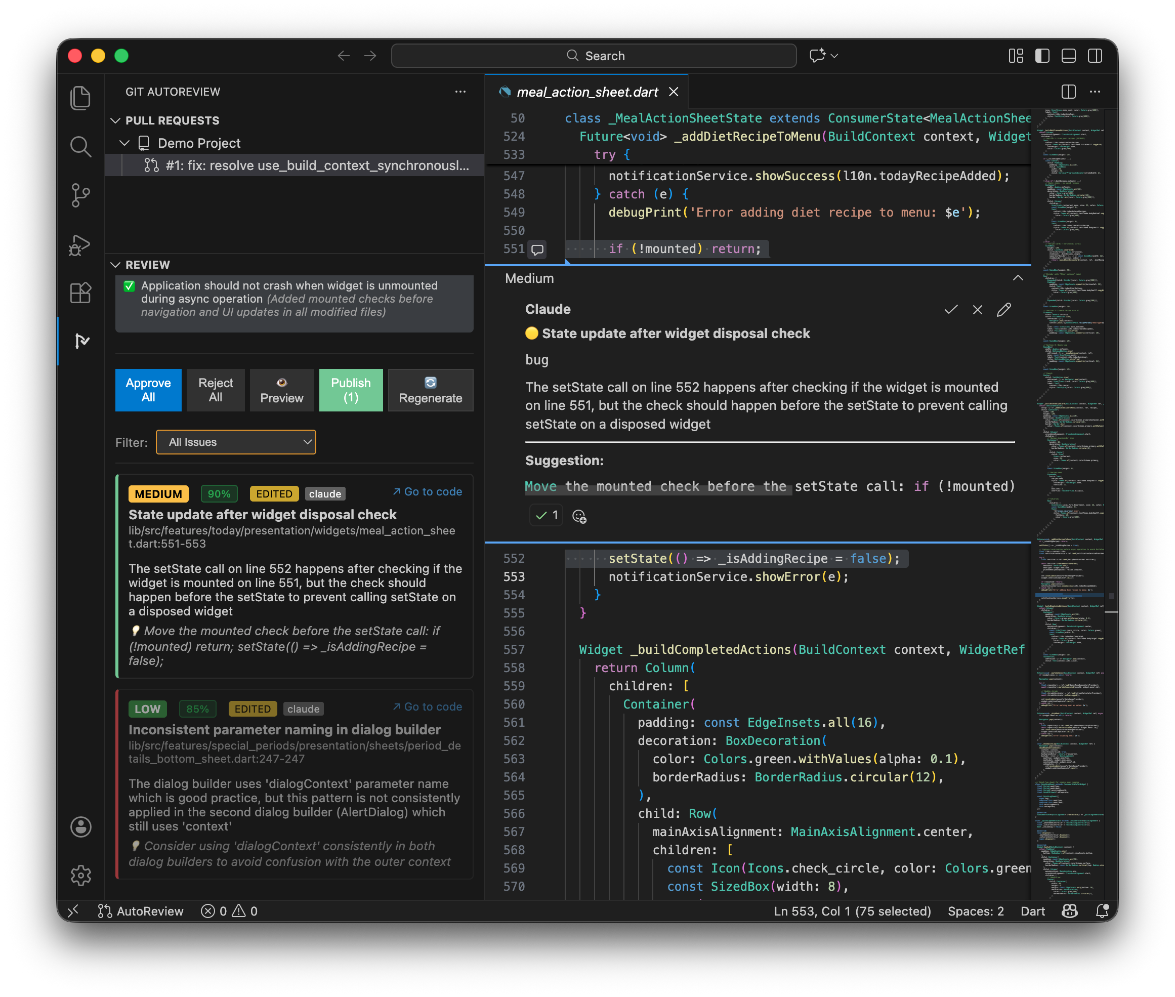Screenshot 4 of Git AutoReview: AI Code Review Helper