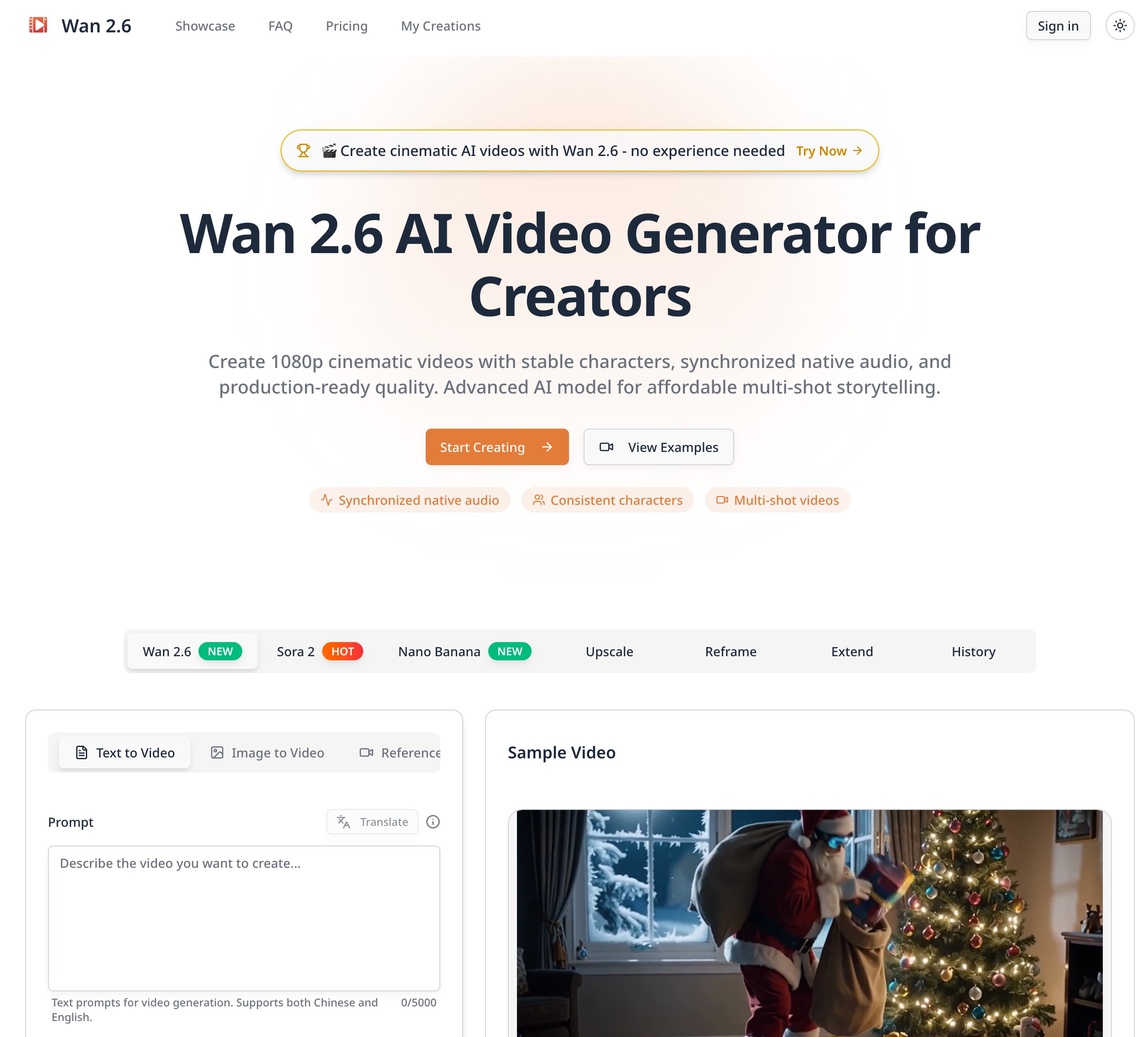 Screenshot 1 of Wan 2.6 AI Video Generator