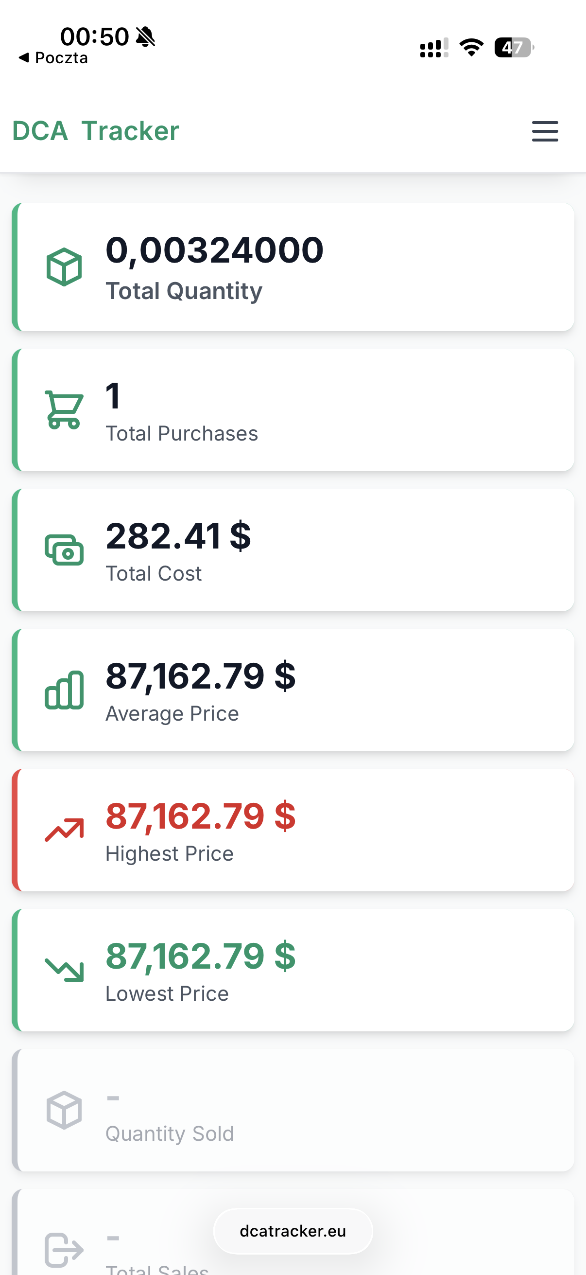 Screenshot 3 of DCA Tracker