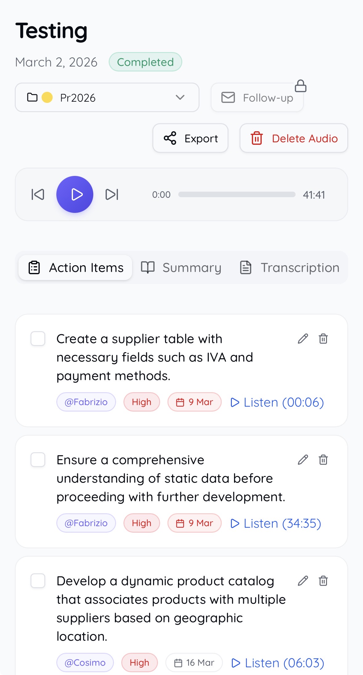 Screenshot 2 of Actem - Meeting Intelligence