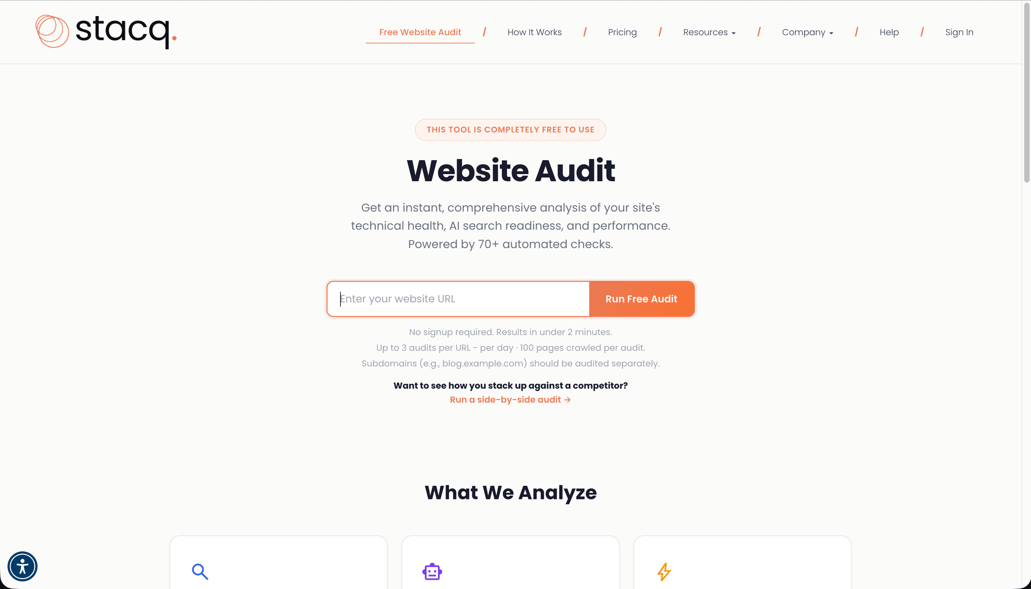 Screenshot 1 of Free Site Health & Performance Audit