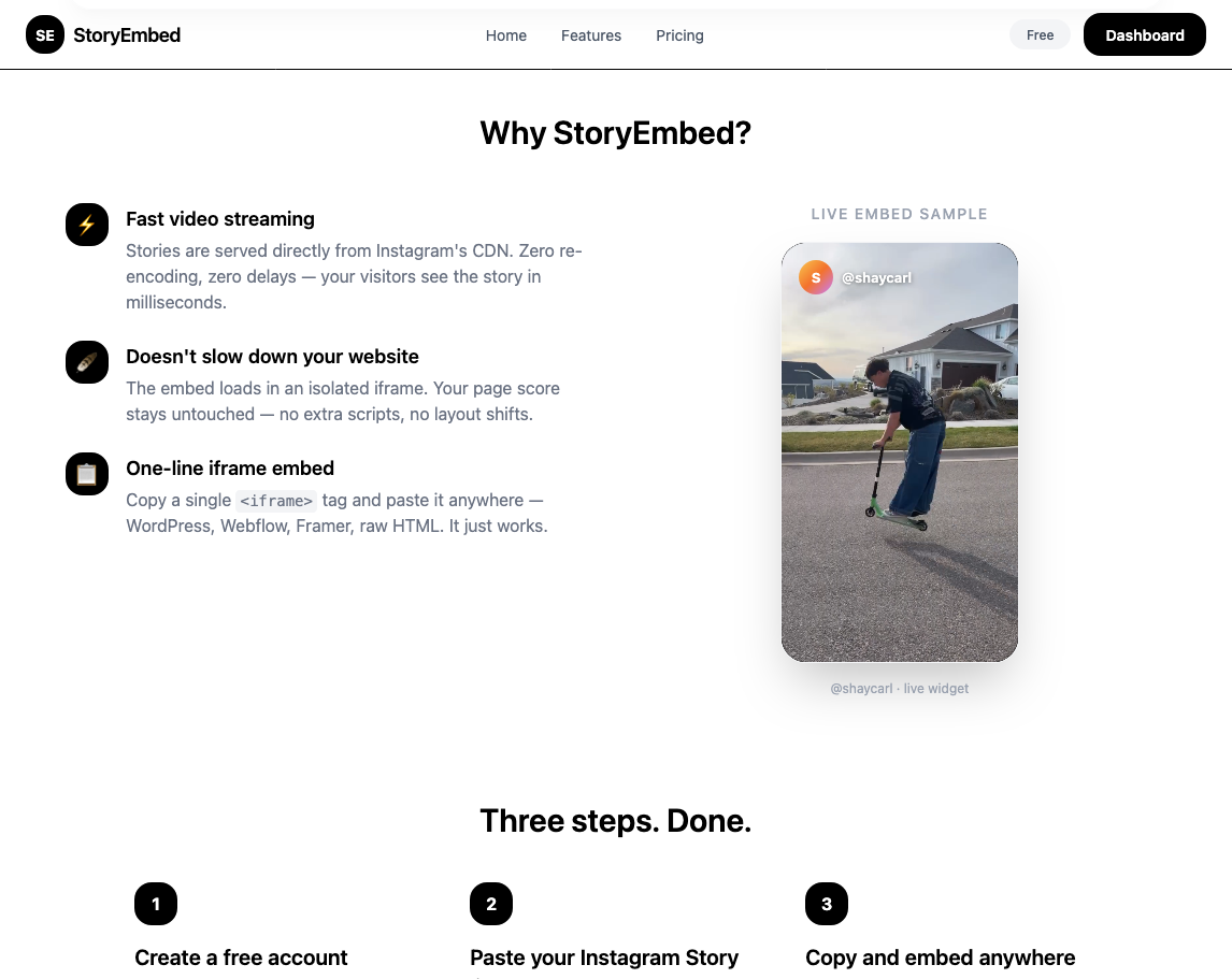 Screenshot 1 of Instagram Story Embed Html Iframe