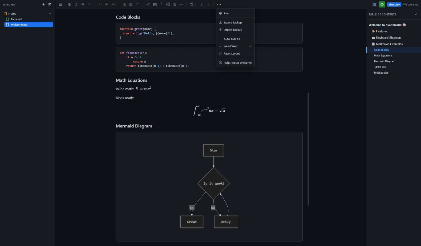 Screenshot 2 of SvelteMark - Privacy-First Markdown Edit