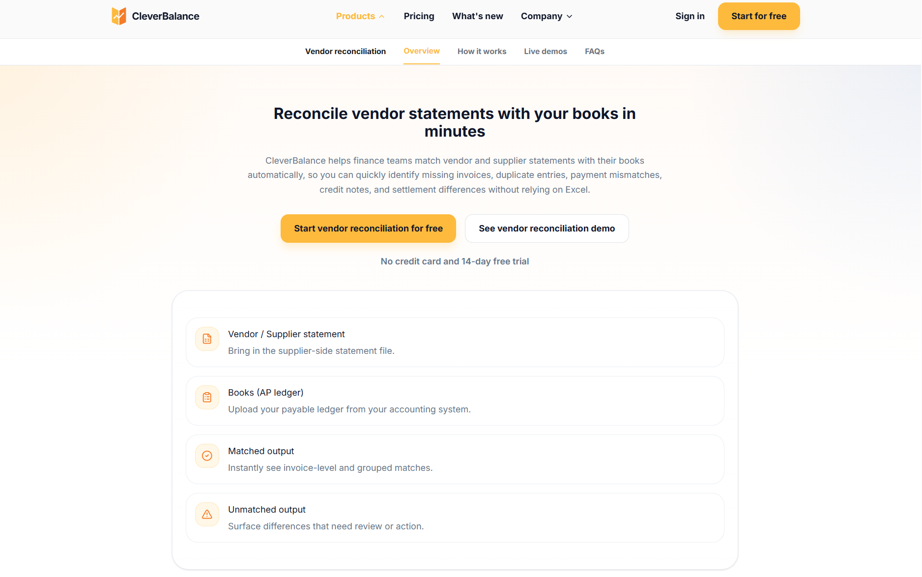 Screenshot 2 of CleverBalance — Vendor Reconciliation