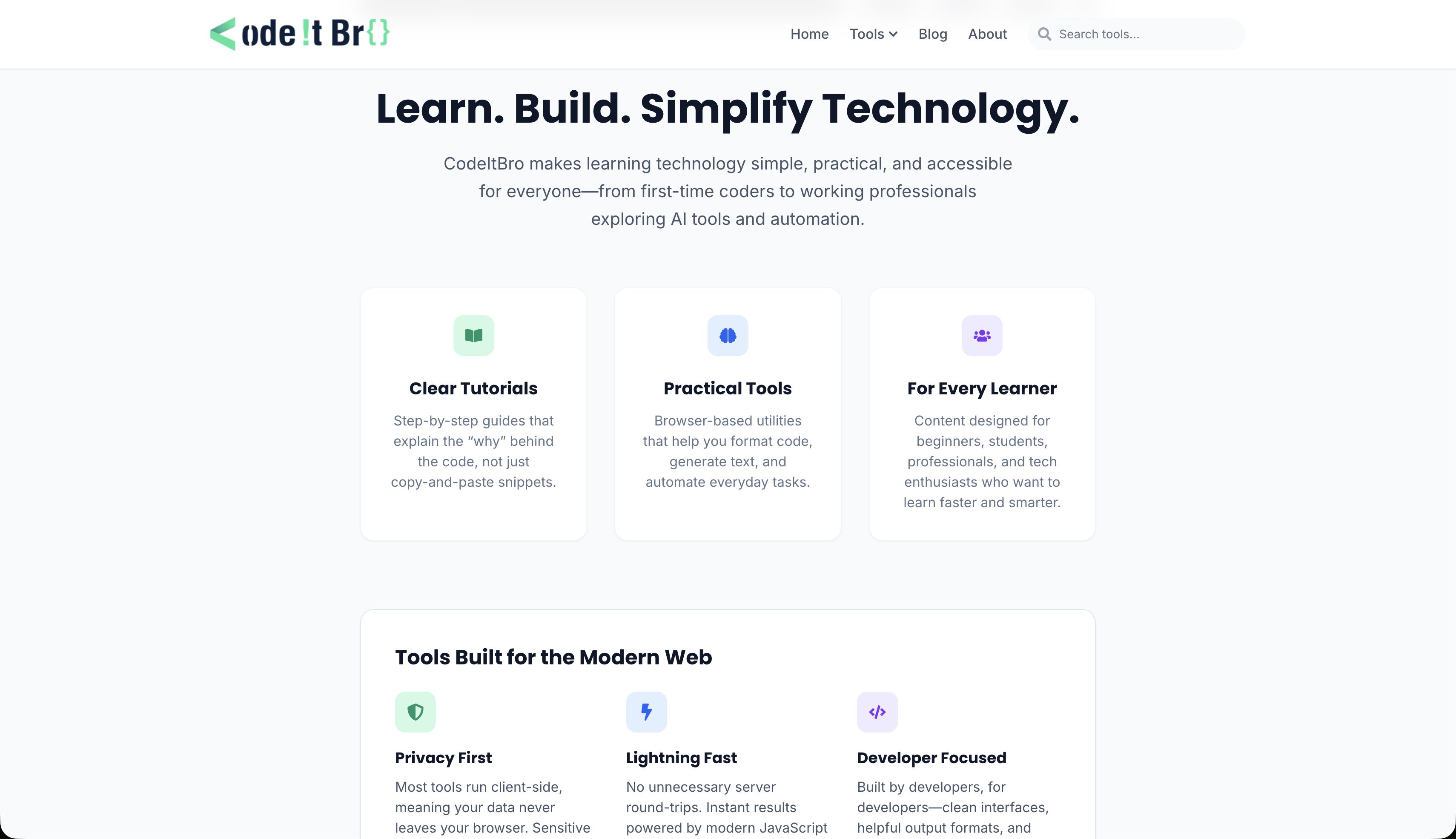 Screenshot 1 of CodeItBro - Free Online Developer Tools