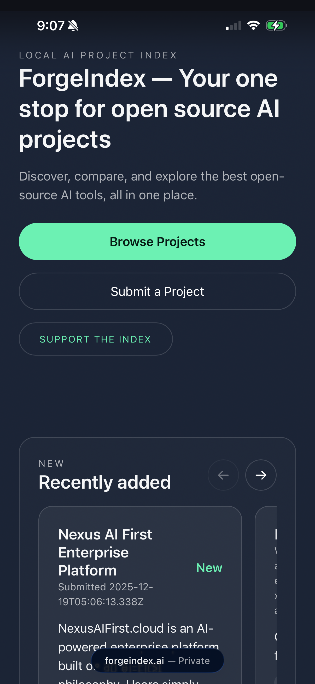 Screenshot 1 of ForgeIndex