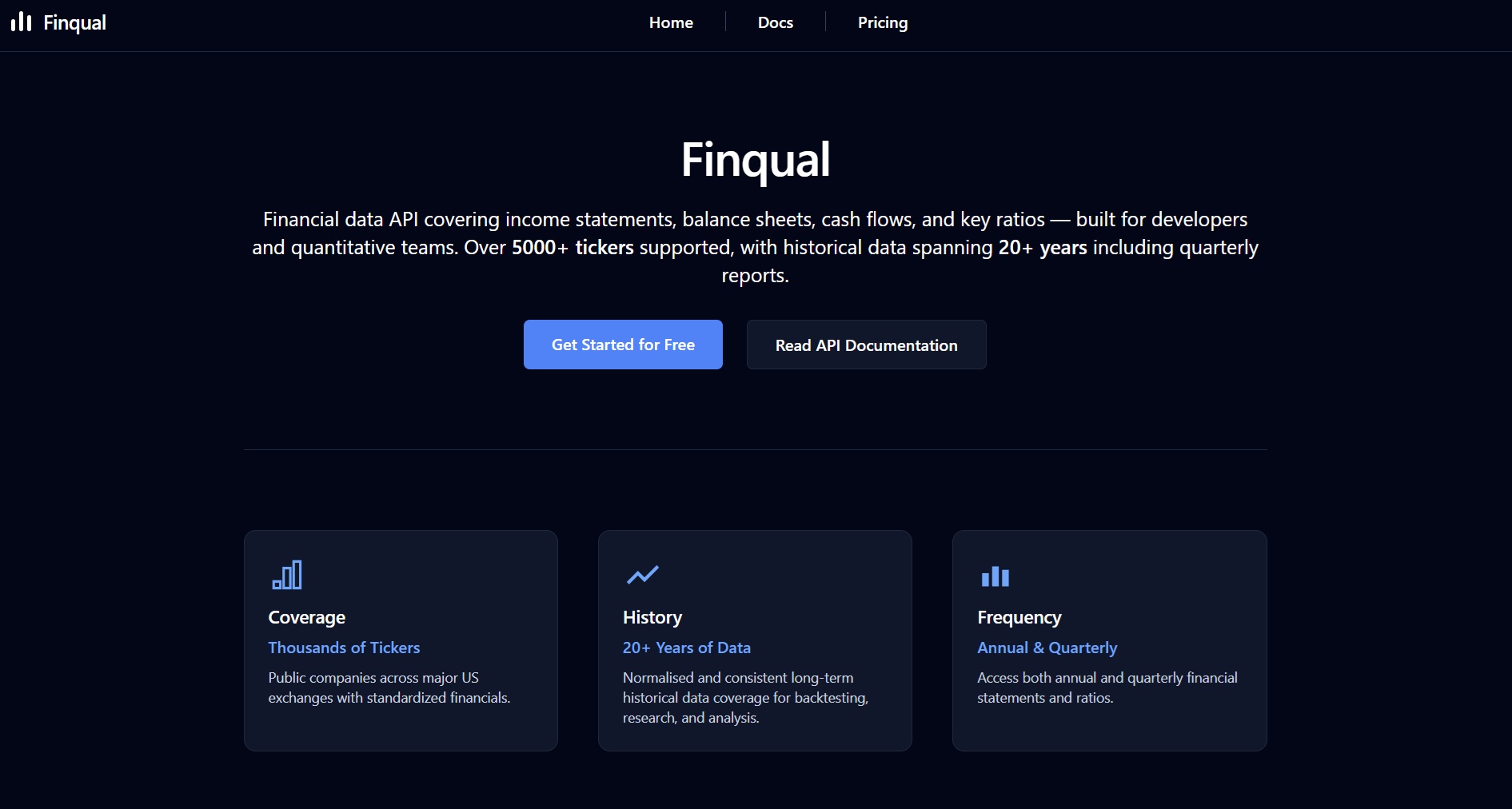 Screenshot 1 of Finqual - Fundamental Financial Data API