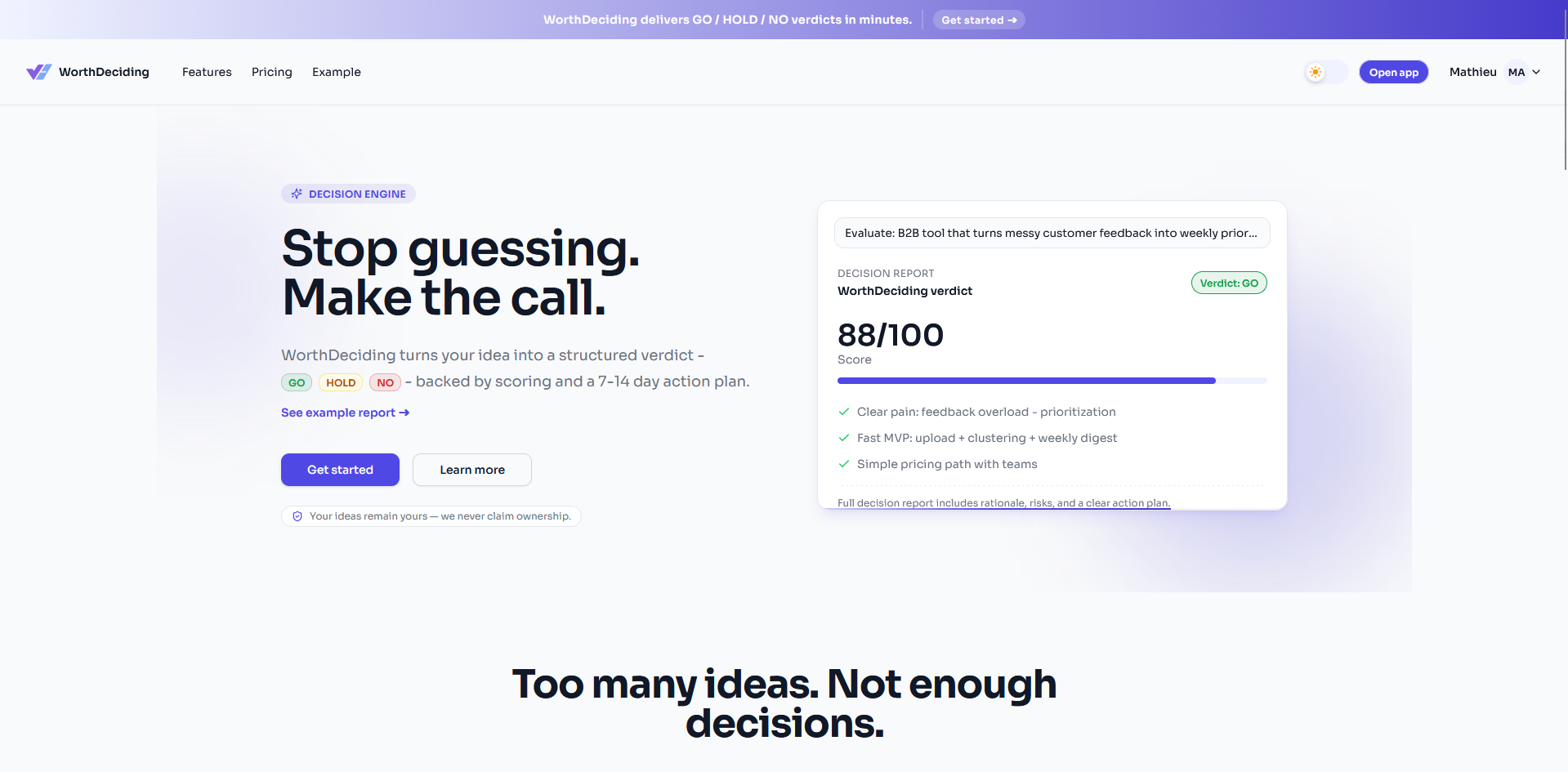 Screenshot 1 of WorthDeciding