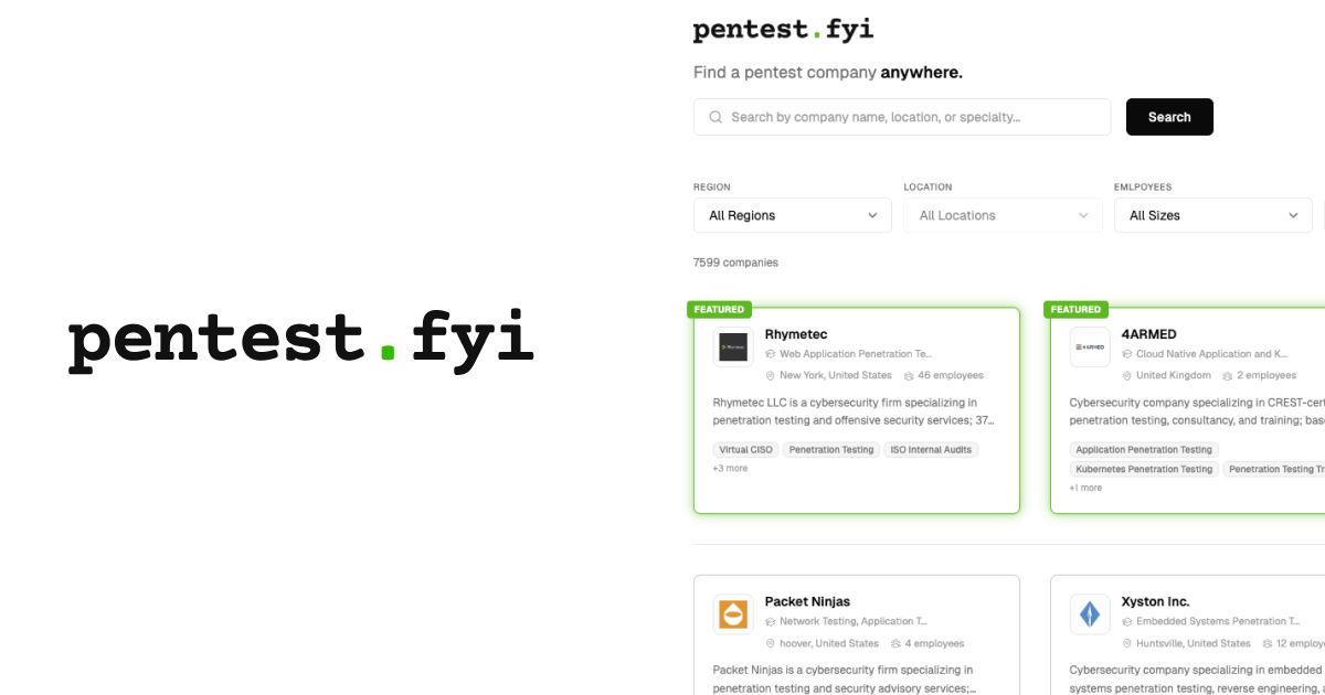 Screenshot 1 of Pentest.fyi