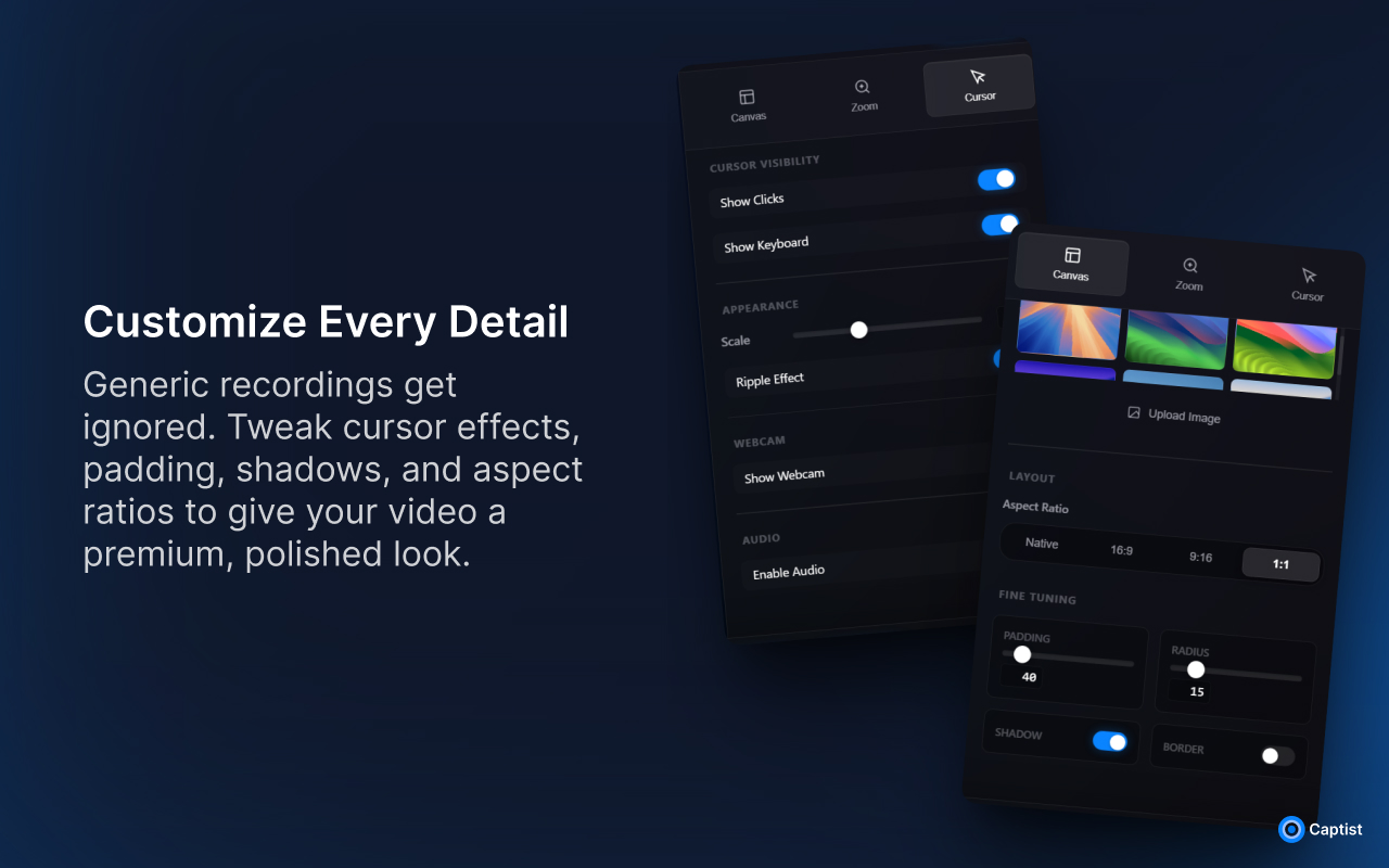 Screenshot 1 of Captist - Screen Recorder & Auto Zoom