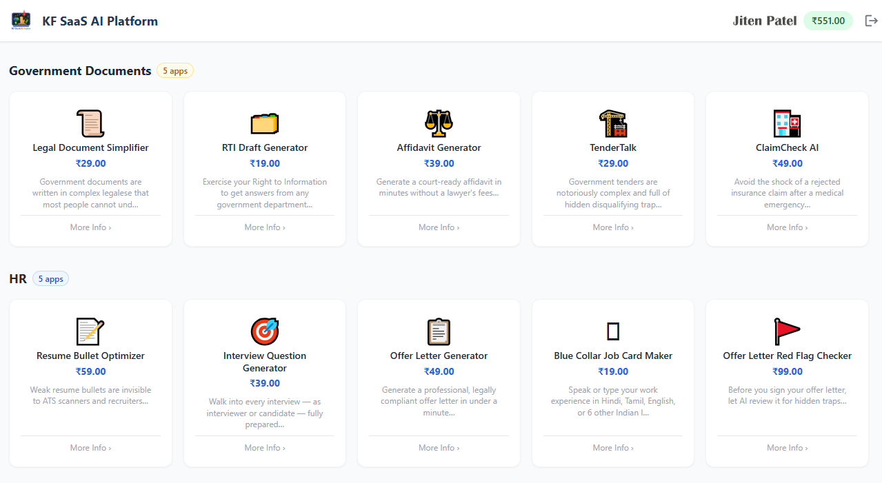 Screenshot 2 of KF SaaS AI Platform